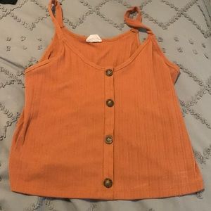 Burnt Orange Tank with Button Detail